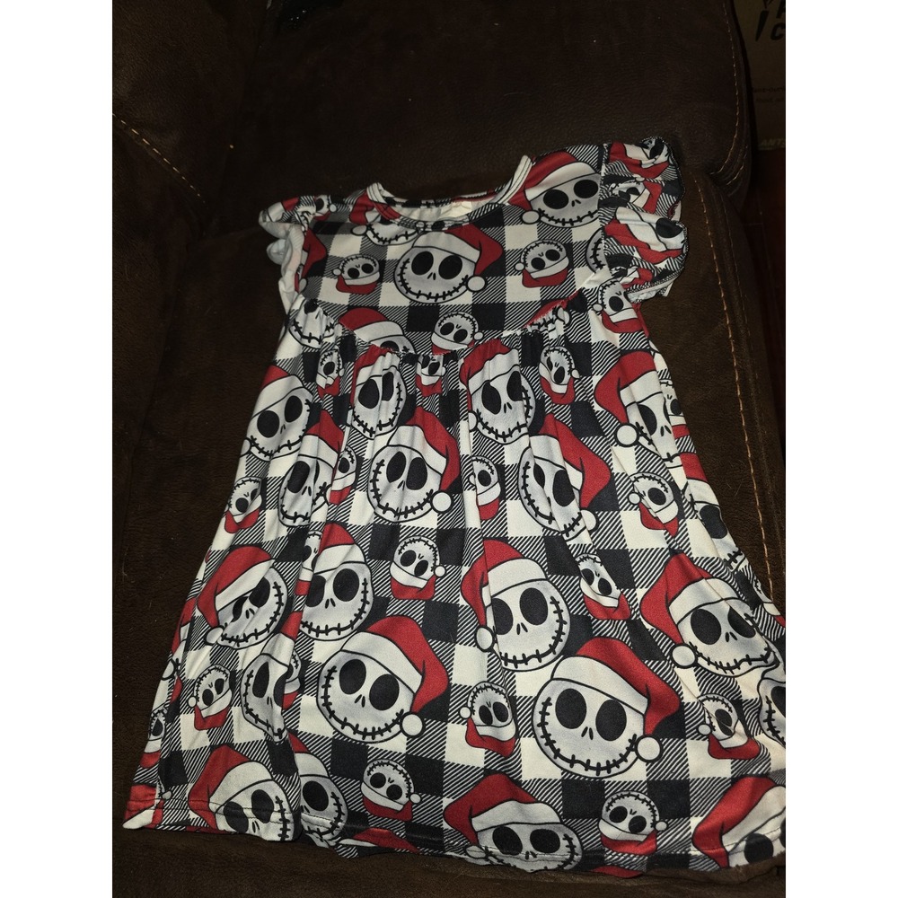Nightmare Before Christmas Jack Skellington Santa Hat Dress Halloween size 4t